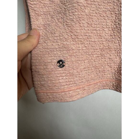 LULULEMON Along the Way Mock Neck Long Sleeve Heathered Copper Clay Pink - Picture 8 of 8